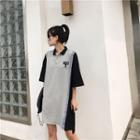 Colorblock Polo Dress Gray - One Size