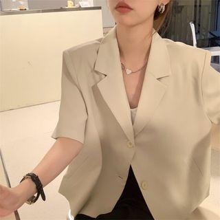 Short-sleeve Blazer Off White - One Size