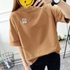 Label Applique Elbow-sleeve T-shirt