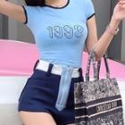 Short-sleeve Number Print T-shirt / Shorts