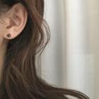 Clover Stud Earring 1 Pair - Dark Gray - One Size