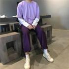 Mock Two Piece Long-sleeve T-shirt / Straight Fit Pants