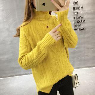 Mock Neck Iridescent Spots Sweater