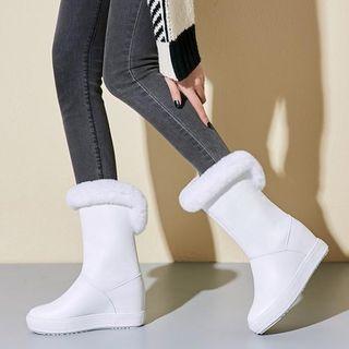 Platform Wedge Fluffy Short Boots