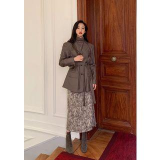 3-button Blazer With Sash