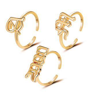 Alloy Lettering Open Ring
