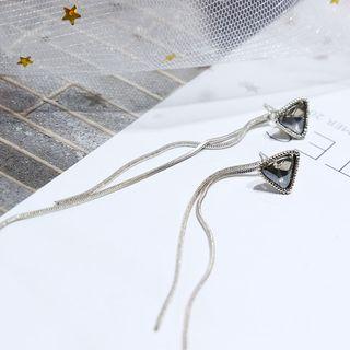 Triangle Rhinestone Fringed Earring As Shown In Figure - One Size