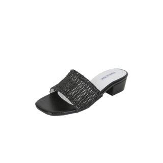 Woven-band Block-heel Mules