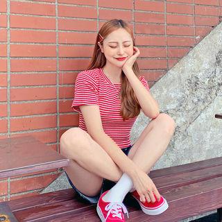 Cropped Striped T-shirt