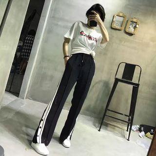 Side-stripe Wide-leg Pants