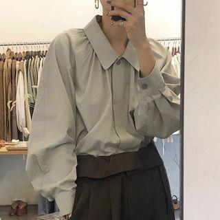 Lapel Puff-sleeve Shirt
