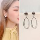 Alloy Oval Layered Dangle Earring