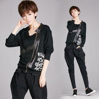 Side Zip Printed Top