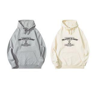 Long Sleeve Fleece Print Hoodie