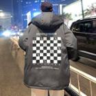 Checkered Panel Hooded Jacket