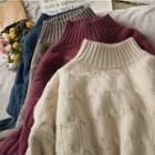 Loose-fit Cable-knit Cropped Sweater In 6 Colors