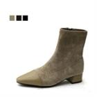Pointy-toe Suedette Short Boots