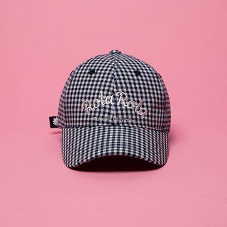 Logo-embroidered Gingham Baseball Cap Navy Blue - One Size