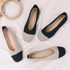 Two-tone Knit Flats