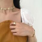 925 Sterling Daisy Choker L217 - Gold - One Size