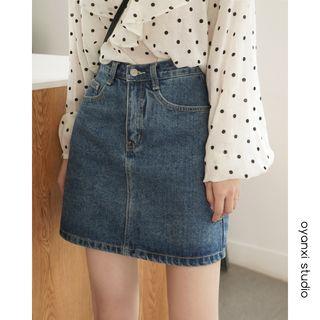 Mini Denim Skirt Light Blue - L