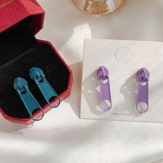 Zipper Pull Tag Alloy Dangle Earring