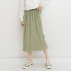 Back-slit Midi A-line Skirt