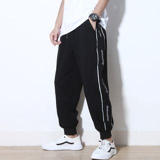 Striped Lettering Pants