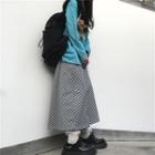 Checkerboard A-line Midi Skirt