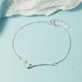 Flower Bracelet Silver - One Size