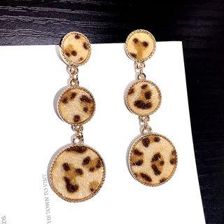 Leopard Print Drop Statement Earring Leopard - One Size