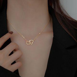 Titanium Steel Heart Necklace Gold - One Size