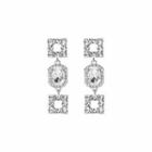 Rhinestone Drop Earring E4889 - 1 Pair - Silver - One Size