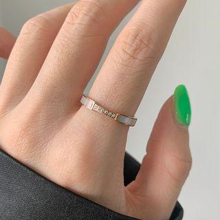 Rhinestone Shell Stainless Steel Ring