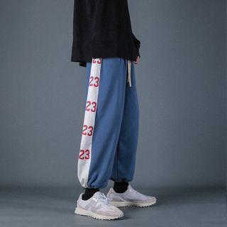 High-waist Drawstring Letter Printed Sweatpants