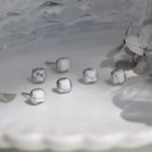 Marble Stud Earring 1 Pair - White - One Size
