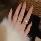 Bead / Faux Pearl Alloy Open Ring / Set