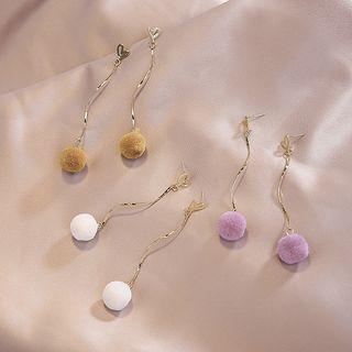 Furry Ball Dangle Earring