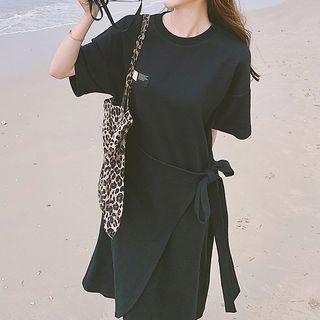 Tie-waist Midi Shift Dress