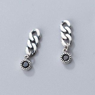 925 Sterling Silver Chain Drop Earring As Shown In Figure - One Size