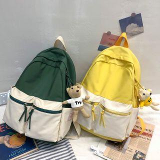 Two-tone Zip Nylon Backpack