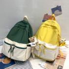 Two-tone Zip Nylon Backpack