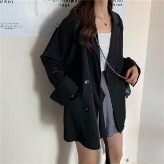 Tie-waist Double-breasted Blazer