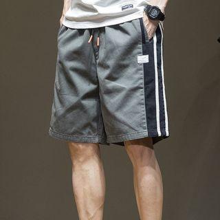 Striped Panel Straight Leg Shorts