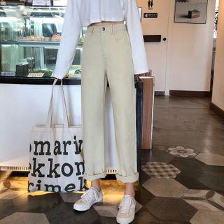 Cuffed Cropped Straight Leg Pants