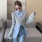Long-sleeve Shirt / Twist-front Cable Knit Sweater