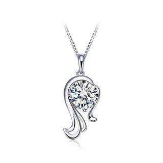 925 Sterling Silver Twelve Horoscope Virgo Pendant With White Cubic Zircon And Necklace