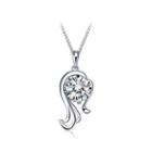 925 Sterling Silver Twelve Horoscope Virgo Pendant With White Cubic Zircon And Necklace