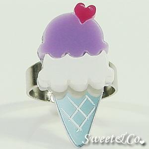 Mini Berry Ice-cream Silver Ring