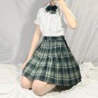 High-waist Gingham Pleated Skirt